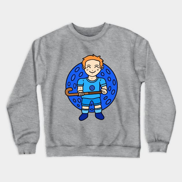 Funny field hockey boy Crewneck Sweatshirt by Andrew Hau